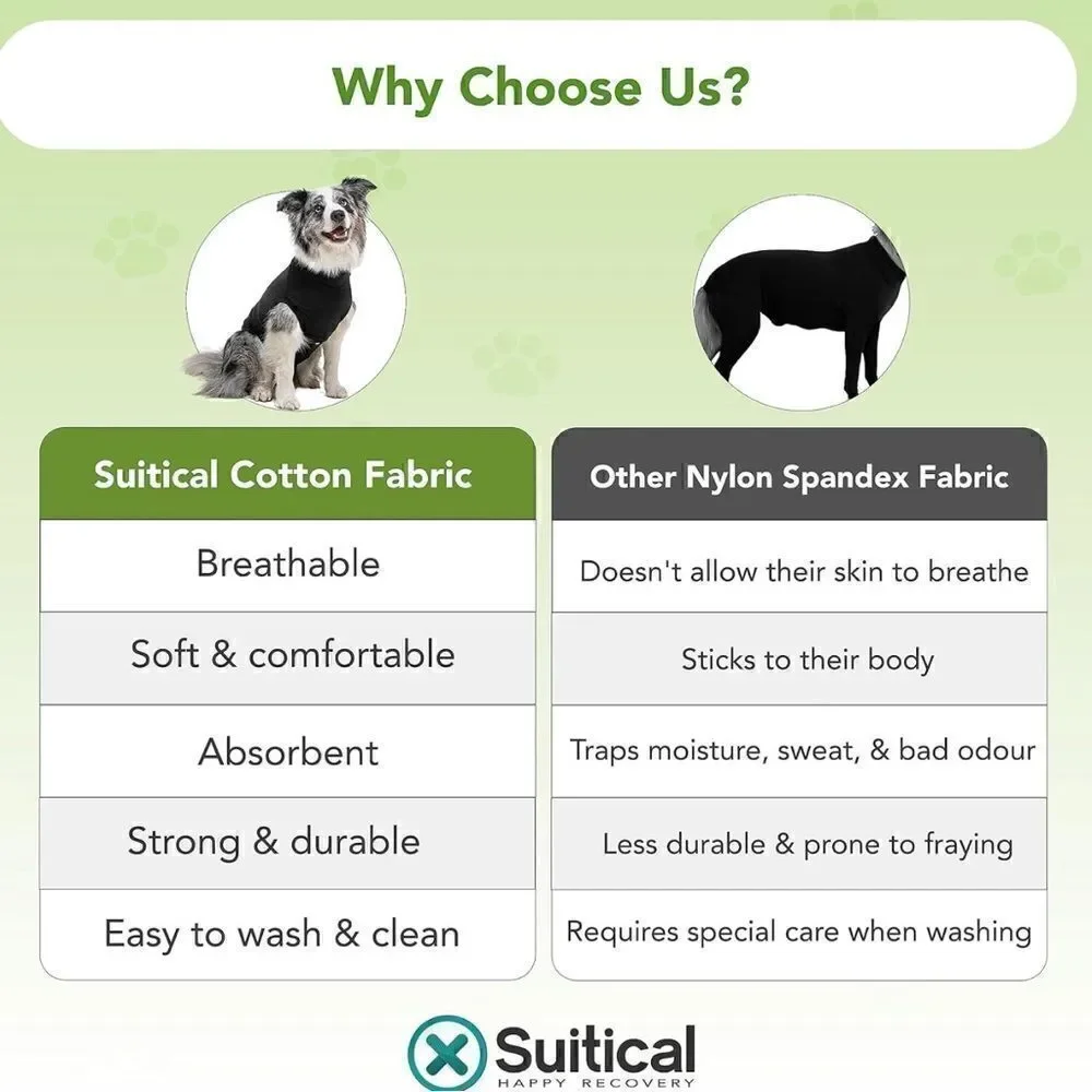 Suitical Dog Surgery Recovery Suit with Clip-Up System - Small